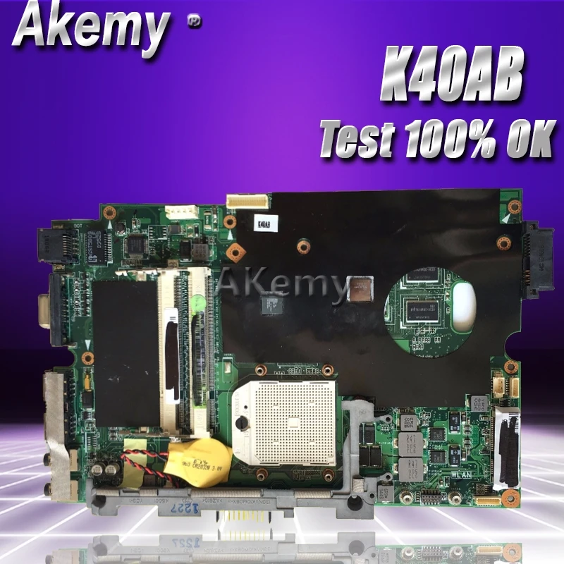  Akemy K40AB Laptop motherboard for ASUS K40AB K40AD K40AF K50AB K50AD K50AF K40IJ K5IJ K40 K50 Test
