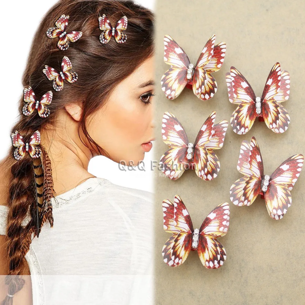 

5x Butterfly Rasta Mambo Bead Dreadlocks Dread Loc Braid Hair Accessories Dress Clip Pin Tiara Crown Wedding Noiva Jewelry Bride