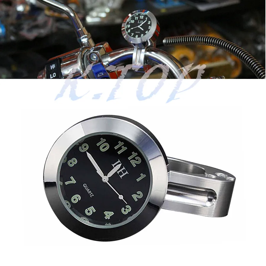 waterproof motorcycle handlebar mount clock cnc bycicle handlebar clock for 7/8 to 1 1/4