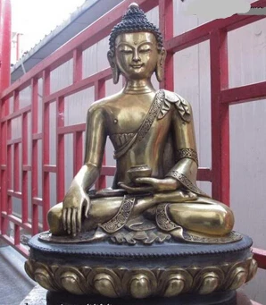 

Free Shipping shitou 001161 Tibet buddhism bronze copper carved hold bowl Sakyamuni tathagata buddha Statue