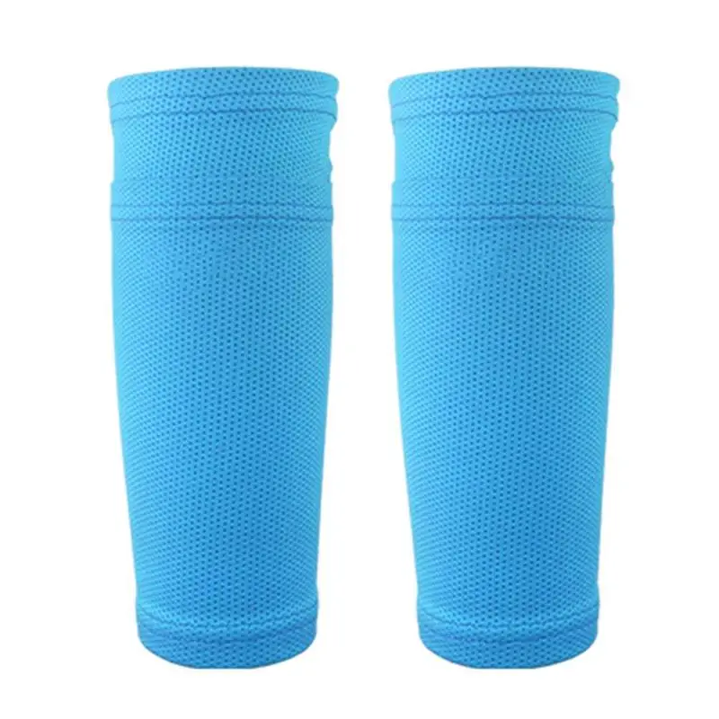 1 пара Защитные носки для футбола защитные щитки поддерживающие щитки растягивающиеся износостойкость с карманом Спортивная безопасность - Цвет: Синий