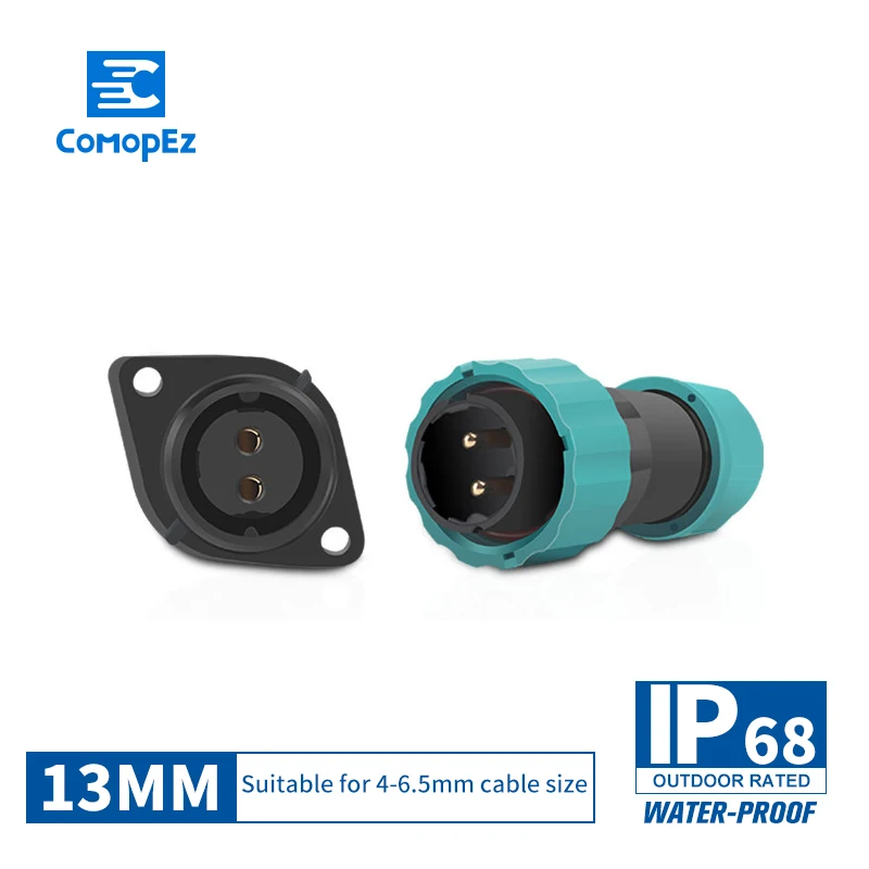 

1PC IP68 Waterproof Airline Male Female Connector 13mm diameter 1/2/3/4/5/6/7 pin Sealed IP68 Junction Boxes Plug Socket