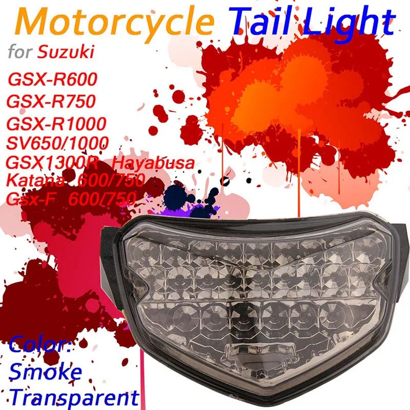

LED Tail Light For Suzuki GSX 1300R 1000R 750R 650R SV1000 SV650 Integrated Motorcycle Turn Signal Light Tail Stop Warning Lamp