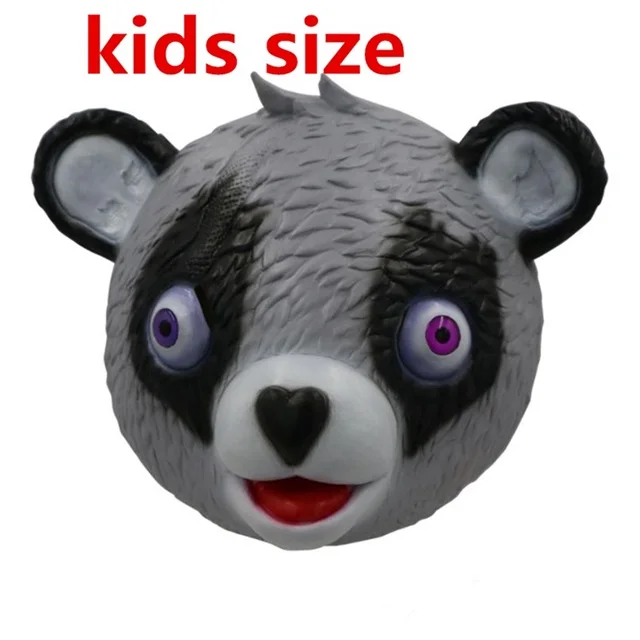 Игра для взрослых детей Медведь Панда обнимает фейерверк команда лидер латексная маска шлем Хэллоуин Косплей костюмы маски реквизит - Цвет: Gray Kids size