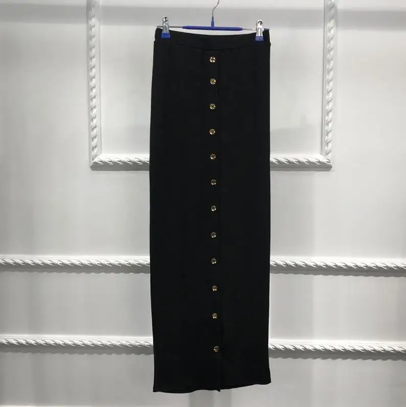 muslim skirt Плюс Размеры Лето Абаи мусульмане Для женщин высокая посадка на пуговице обтягивающая юбка-макси длинные турецкий исламские юбки Костюмы Jupe Femme - Цвет: muslim skirt