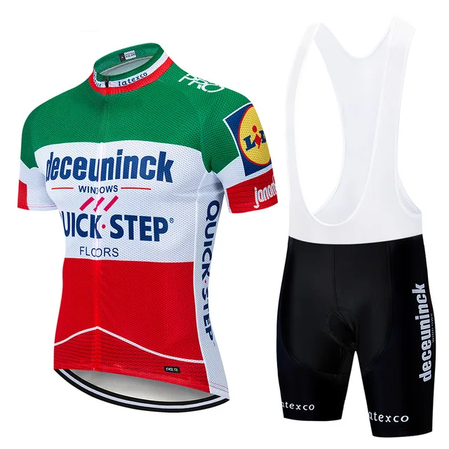 

2019 Quickstep men cycling set Bike jersey Quick Dry Bicycle clothes mens summer team Cycling Jerseys 12D bike shorts set