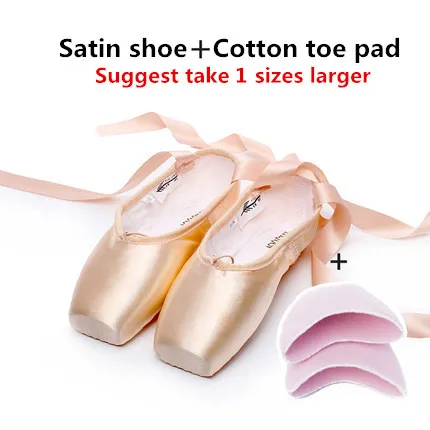 Pink Satin Cotton Обувь для танцев; балетная обувь; сатиновая обувь; верх; твердая Кожаная подошва; профессиональная обувь для танцев; обувь для женщин - Цвет: Pink Satin Cotton