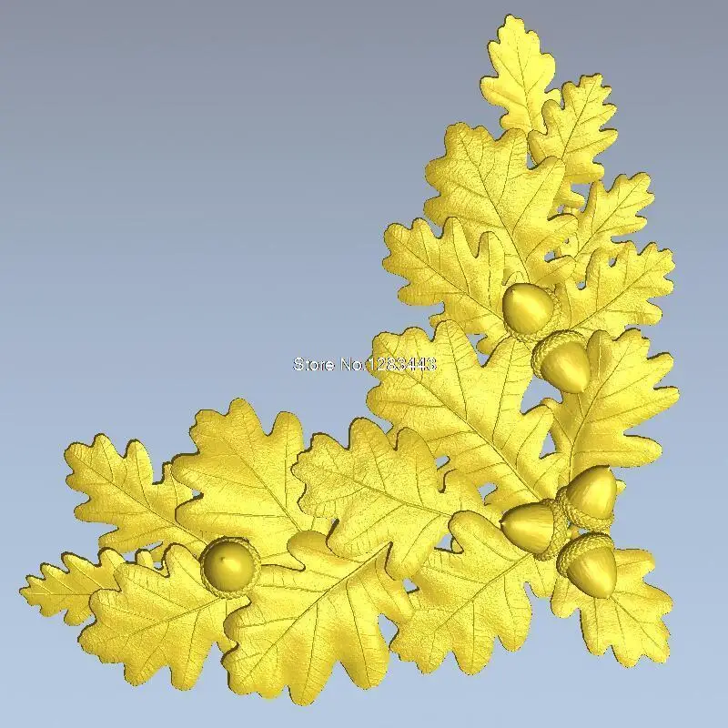 Высокое качество новая 3D модель для ЧПУ 3D резная фигура скульптура машина в STL файл дубовые листья и желуди
