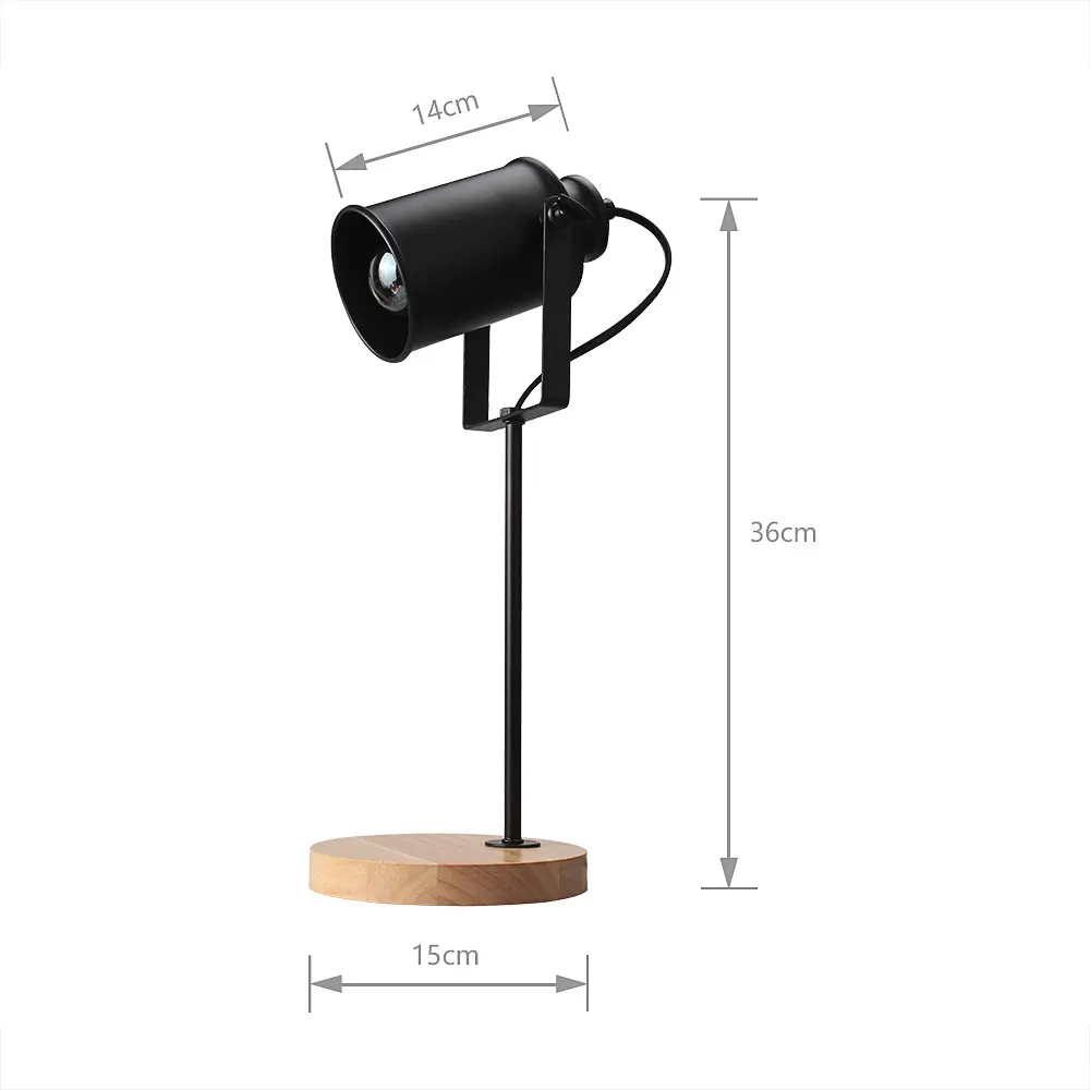  American Table Lamp ASCELINA Vintage Loft Wooden Led Desk Lamp Adjustable Reading Light Office Lamp - 32811609891