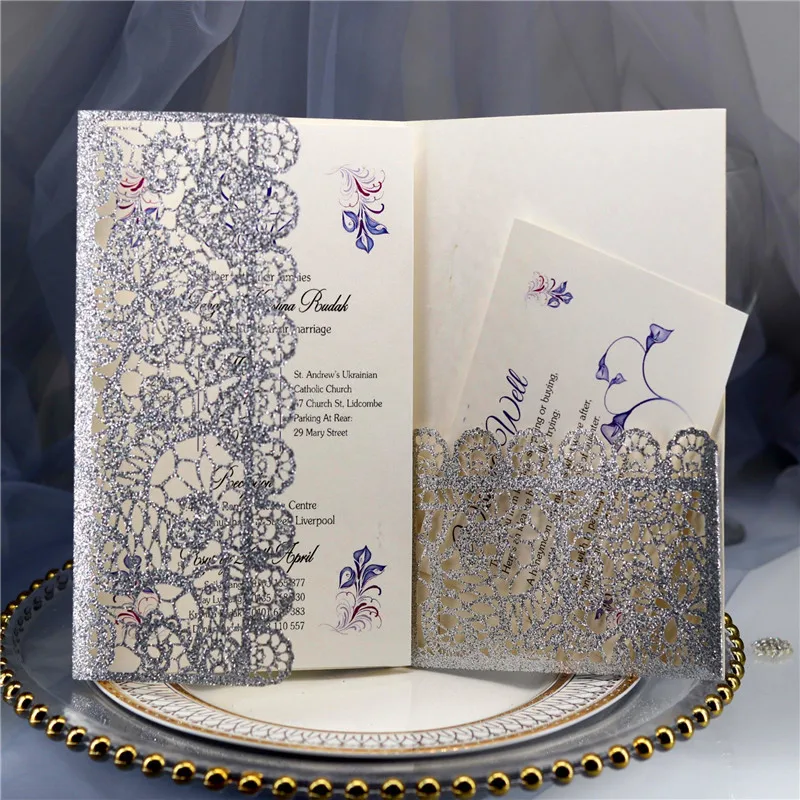 10PCS wedding invitationS bump flash high-end invitation card business event party C | Дом и сад