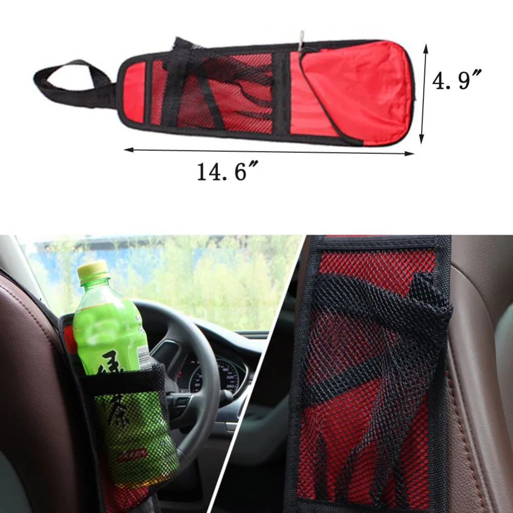 Car Seat Side Mesh Storage Bag Waterproof Oxford Fabric Multi Pockets
