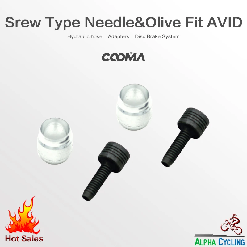 

Hydraulic Disc Brake Hose Barb & Compression Fitting for AVID or SRAM Brake System, Olive & Needle, 2 SET/ORD