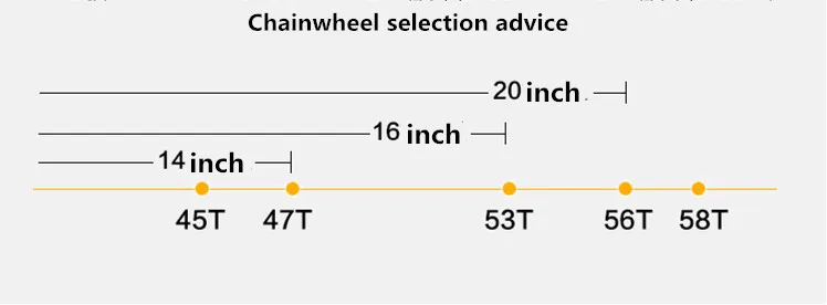 Складной велосипед crank& chainwheel 45 T 47 T 53 T 56 T 58 T для BMX 14 16 20 дюймов складной велосипед Звездочка Сверхлегкий 170 мм Длинный