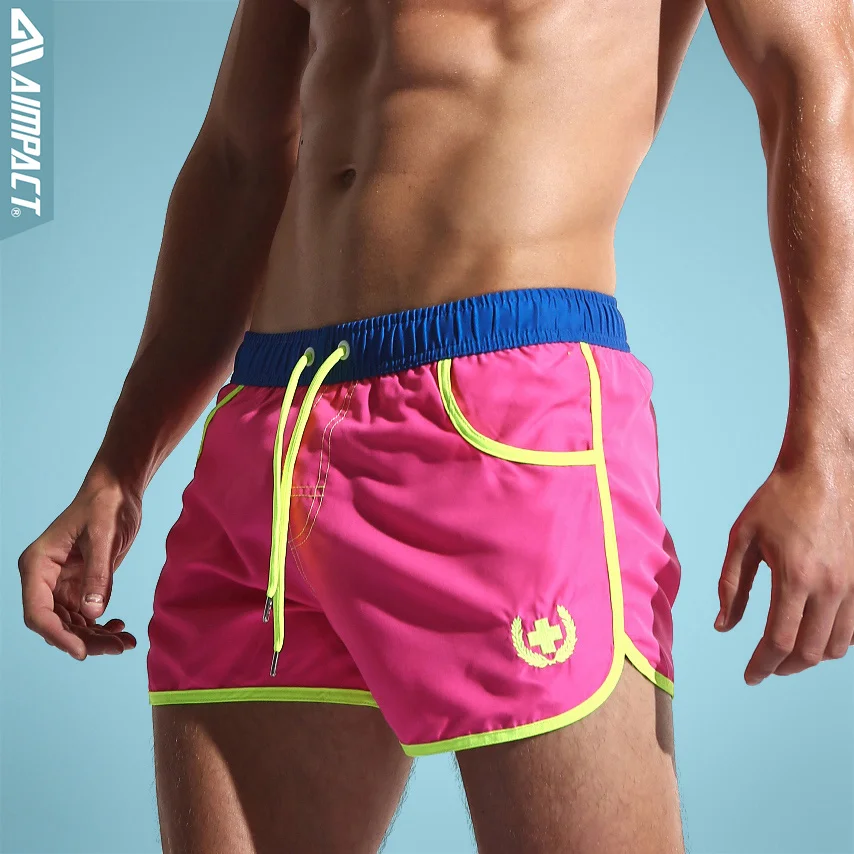 

Aimpact Quick Dry Men's Board Shorts Sea Sexy Beach Swim Trunks Bermuda Lining Liner Swimmings Shorts Surf Hybird Shorts AC432