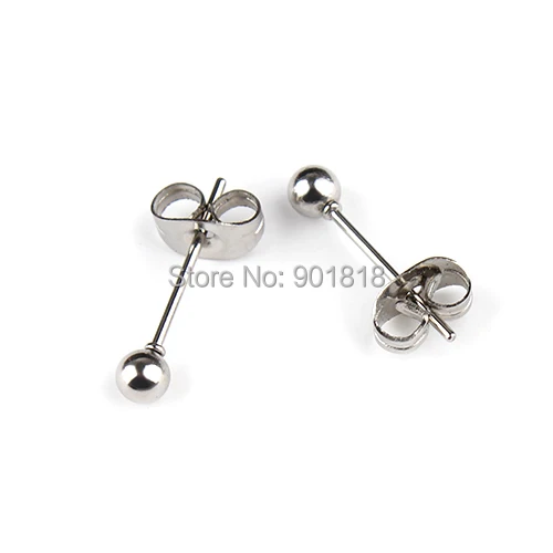 

10Pcs/lot 3/4/5/6/8mm Stainless Steel Earring Post With Earring Stud Silver Tone Earring Pins Ear Wire For Jewelry Making F2259