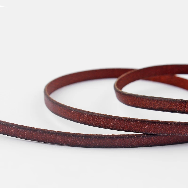 

3Meters 5*1mm Flat Dark Brown Genuine Real Leather Cord Thong for Bracelet Jewelry Making Findings