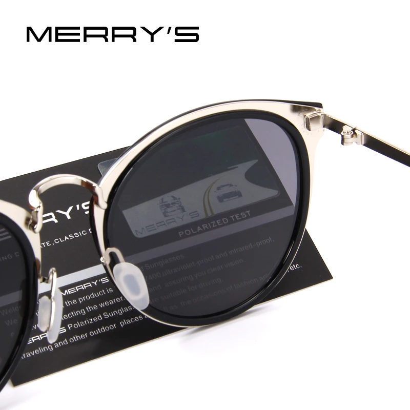 MERRY'S Women Brand Designer Cat Eye Sunglasses Fashion Polarized Sun Glasses Metal Temple 100% UV Protection S'6168