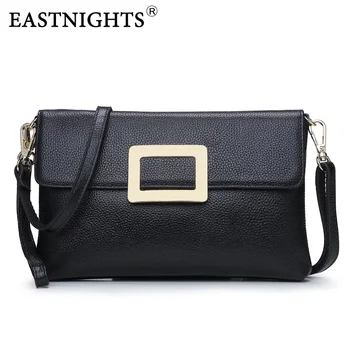 

EASTNIGHTS New Women Clutch Bags Genuine Leather Crocodile Pattern Envelope Shoulder Ladies Small Messenger Handbag TW2817