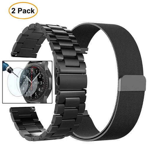 Миланская петля и ремешок из нержавеющей стали 20 мм для samsung Galaxy Watch 42 мм Active gear Sport S2 классический магнитный ремешок - Цвет ремешка: Black Black