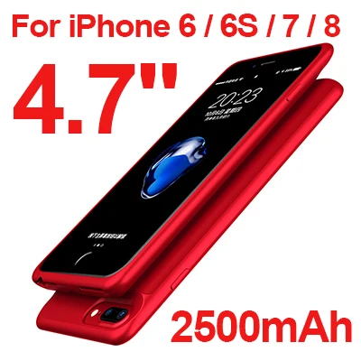 2500/3700/5000/7000 мА/ч, Батарея чехол для iphone 6 6s 7 8 плюс Батарея Зарядное устройство чехол для iphone 6 6s 7 8 Мощность Bank зарядное устройство чехол - Цвет: 4.7inch 6 6s 7 8