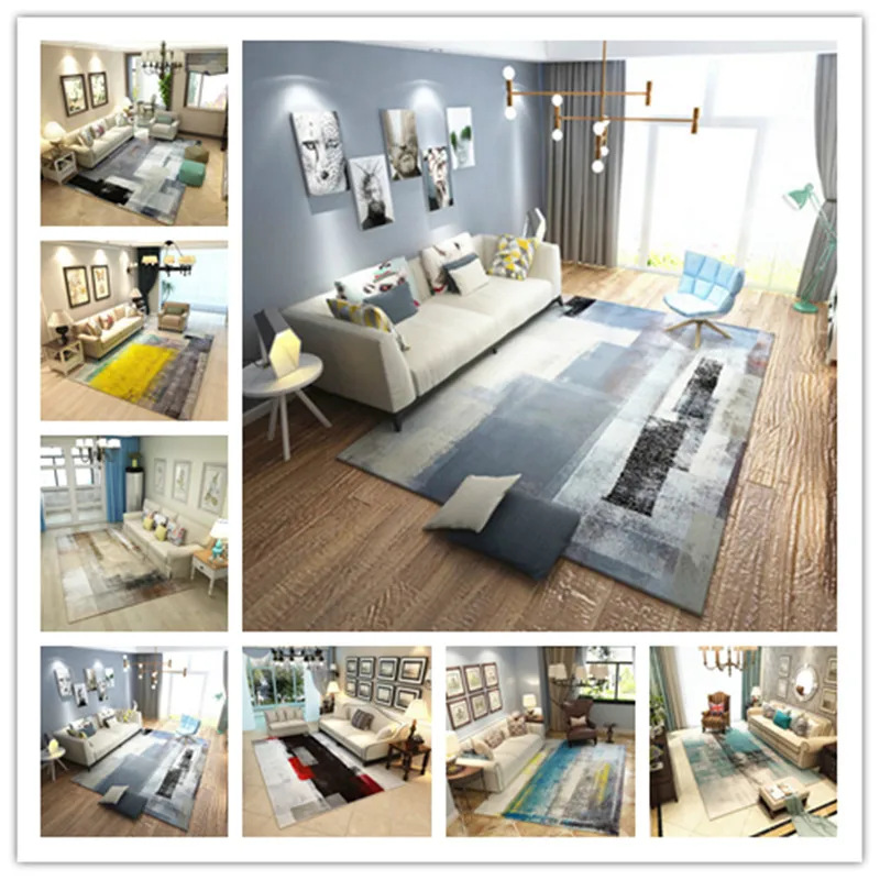 Большие площади прямоугольные ковры для гостиной Декор мягкий коврик красочные спальни пол коврики модные домашние универсальные ковры
