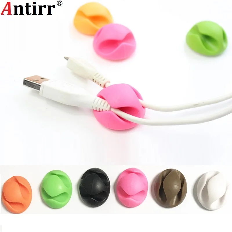 

Round Clip phone Cable Winder Bobbin clamp protector Earphone Ties Organizer Wire Cord Fixer Holder Collation Management