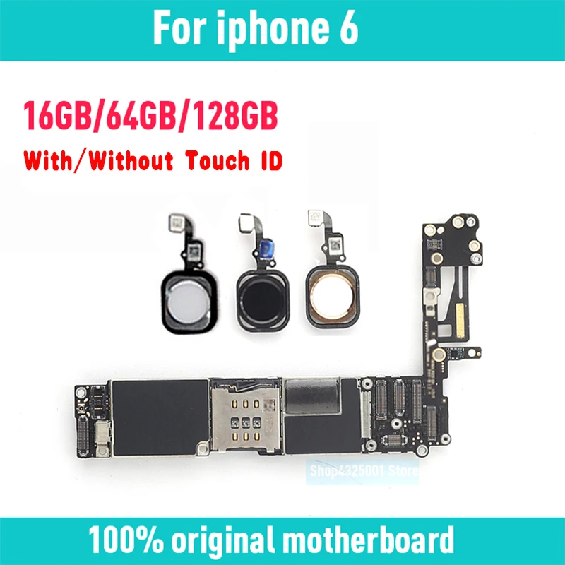 

Black/ White/ Gold Original for iphone 6 Motherboard with/without Touch ID,with Clean iCloud for iphone 6 Mainboard+Chips