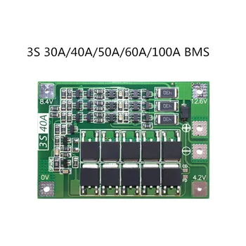 

3S 30A/40A/50A/60A/100A BMS Board with Balance /For 18650 Li-ion Lithium Battery Protection Board