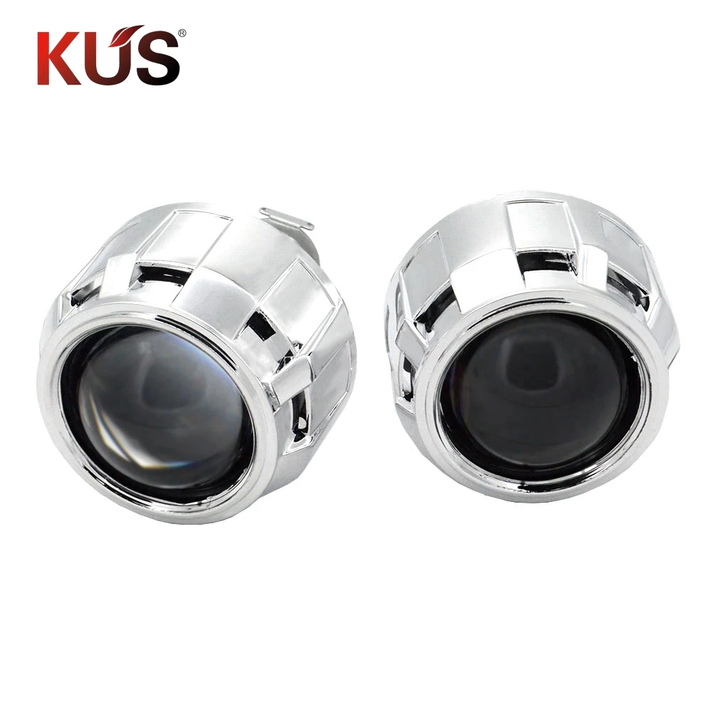 

2pcs 2.5inch bi-xenon hid Projector lens with shrouds H1 H4 H7 motorcycle car hid projector lens headlight Headlamp car styling