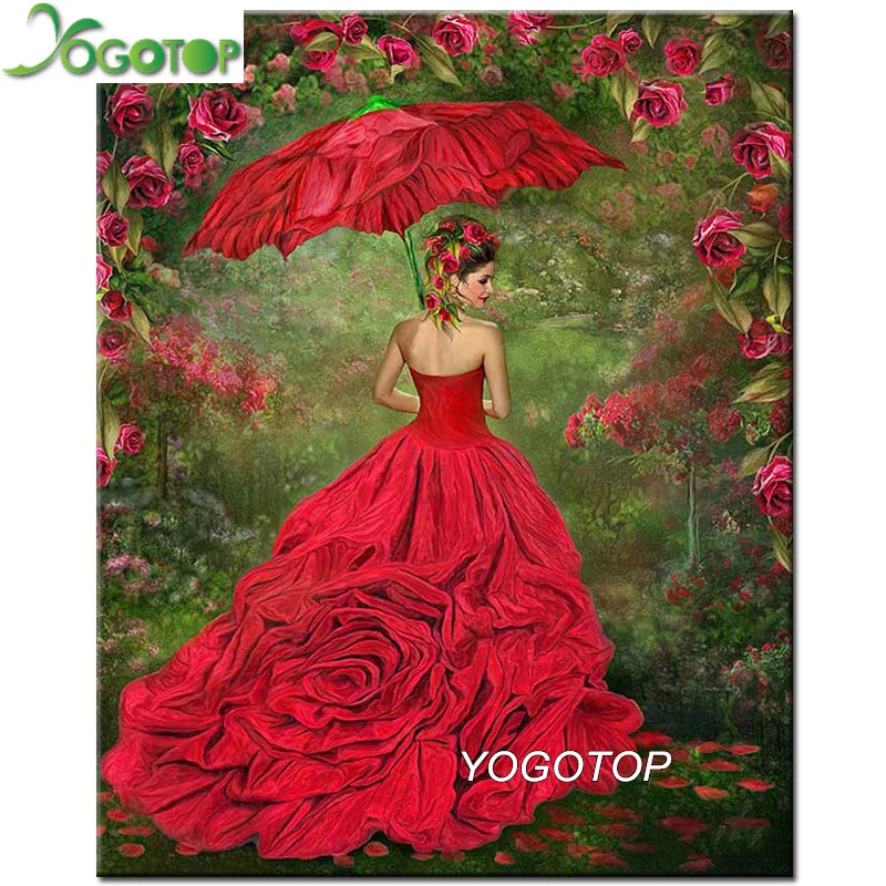 

YOGOTOP Diy Diamond Painting Flower woman 5D square/round embroidery Inlay Rose Life Girl full display mosaic wedding gift YY978