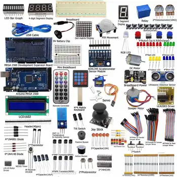 

New DIY Electric Unit Ultimate Starter Kit for Arduino MEGA 2560 1602 LCD Servo Motor LED Relay RTC Electronic kit