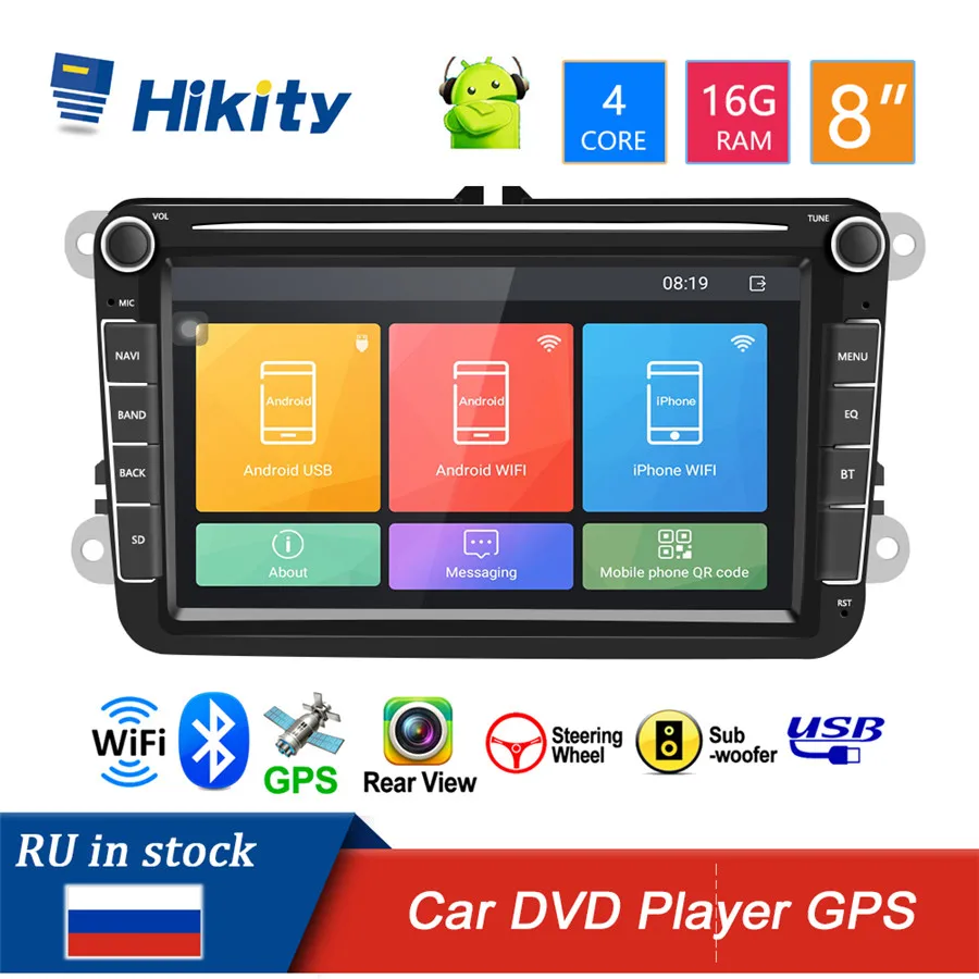 

Hikity Android 8.1 2 Din Car radio DVD Multimedia Video Player Universal auto Stereo GPS MAP For Volkswagen GOLF 5 Golf 6 POLO