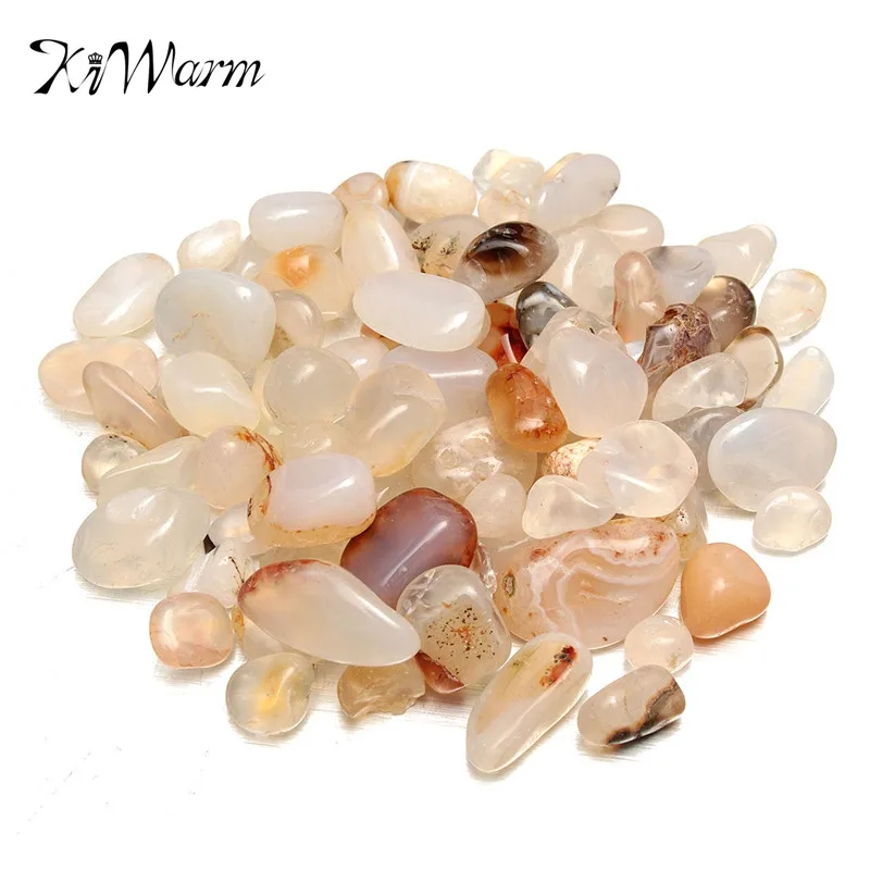 

KiWarm Hot 50g Natural Gravel Agate Quartz Crystal Stone Rock Specimen for Planting Aquarium Fish Tank DIY Materials Decor