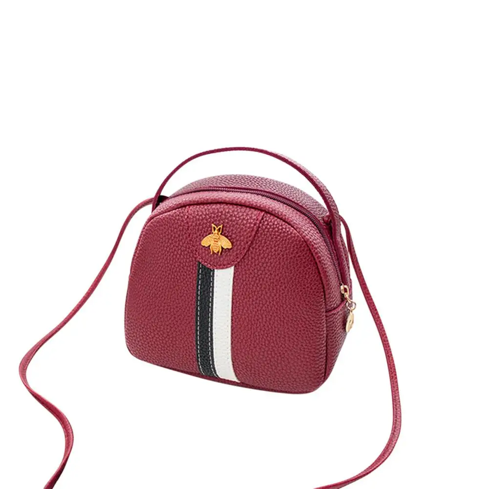 Женская сумка из искусственной кожи с текстурой личи, сумка на плечо, повседневная сумка-мессенджер, Большая вместительная модная сумка, уличная сумка через плечо - Цвет: red