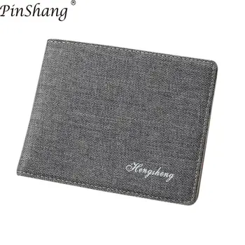 

PinShang Fashion Wallets Men Canvas Wallets Retro Male Short Purse Card Holder Bifold Wallet Pirses and Wallets ZK50