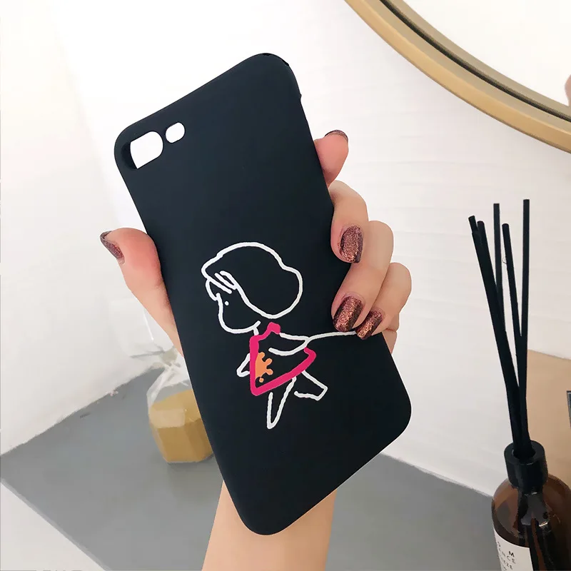JAMULAR для милых девочек собака пара чехол iPhone 7 6 6s XS MAX XR 8 Plus арт Line мягкий матовый