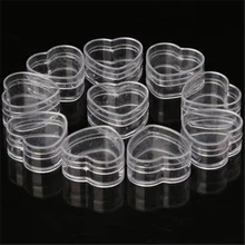 100 шт прозрачные пластиковые коробки для крема в форме сердца, косметический чехол, прозрачный контейнер для макияжа