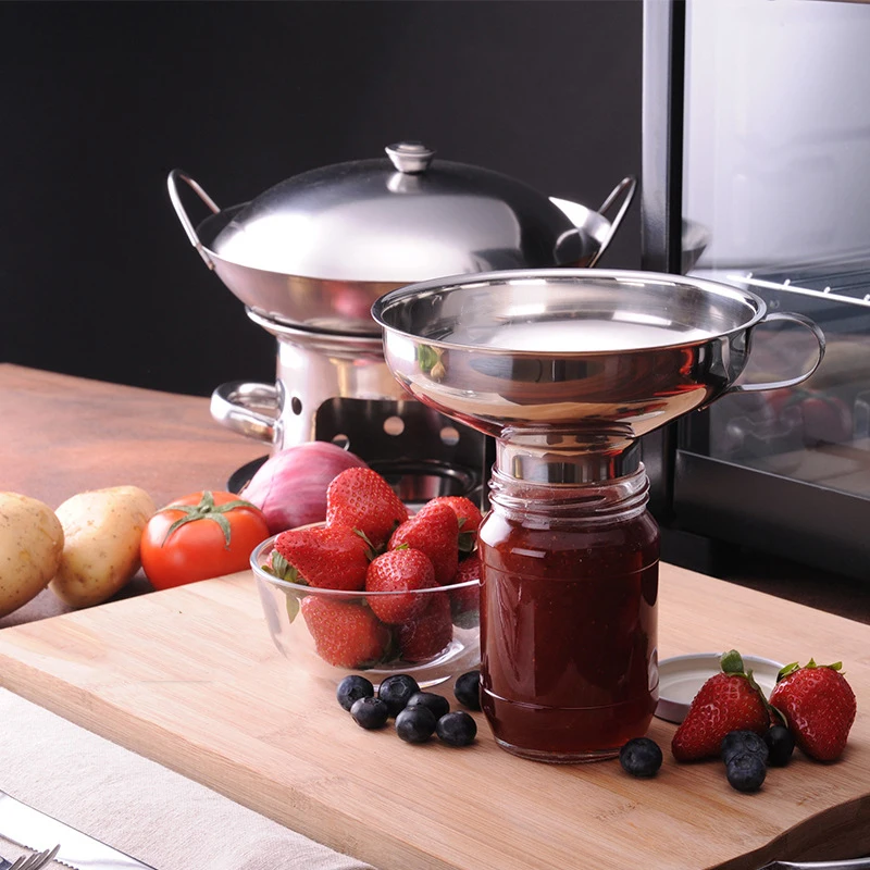 

Stainless Steel Funnel Cup Wide Mouth Canning Home Filter Kitchen Oil Nozzle Cooking Spout Jars Food