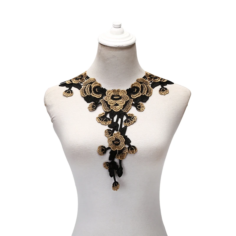 

Flower Floral Guipure Collar Fake Neckline Lace Trim Embroidered Neck Applique Sewing Craft Classic Embroidery Collar HOT!