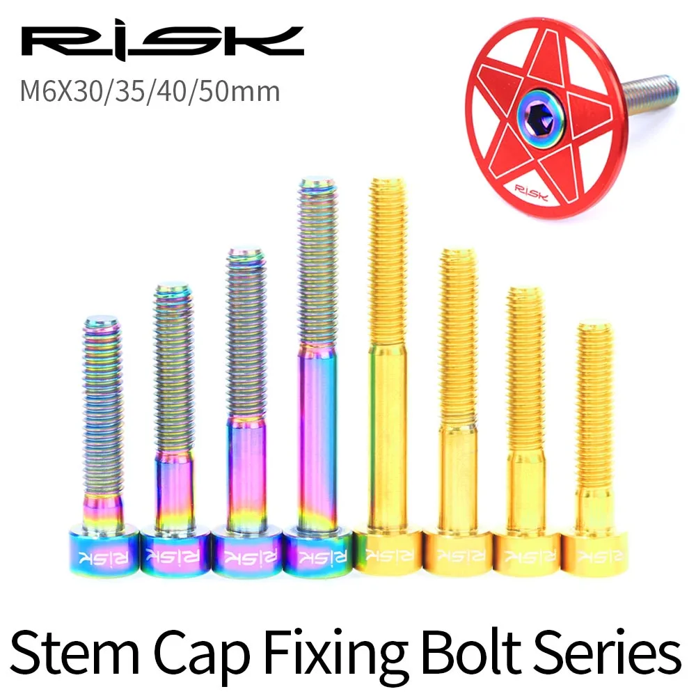 

M6x30/M6x35/M6x40/M6x50mm Gr5 Titanium 5 Sizes 3 Colours SuperLIGHT 1PC/Box Stem Cap Fixing Bolt Series