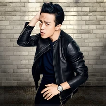 M-4XL мужская одежда тонкая Звезда одежда из полиуретана Мужская осенне-зимняя верхняя одежда кожаная куртка пальто плюс размер певица костюмы