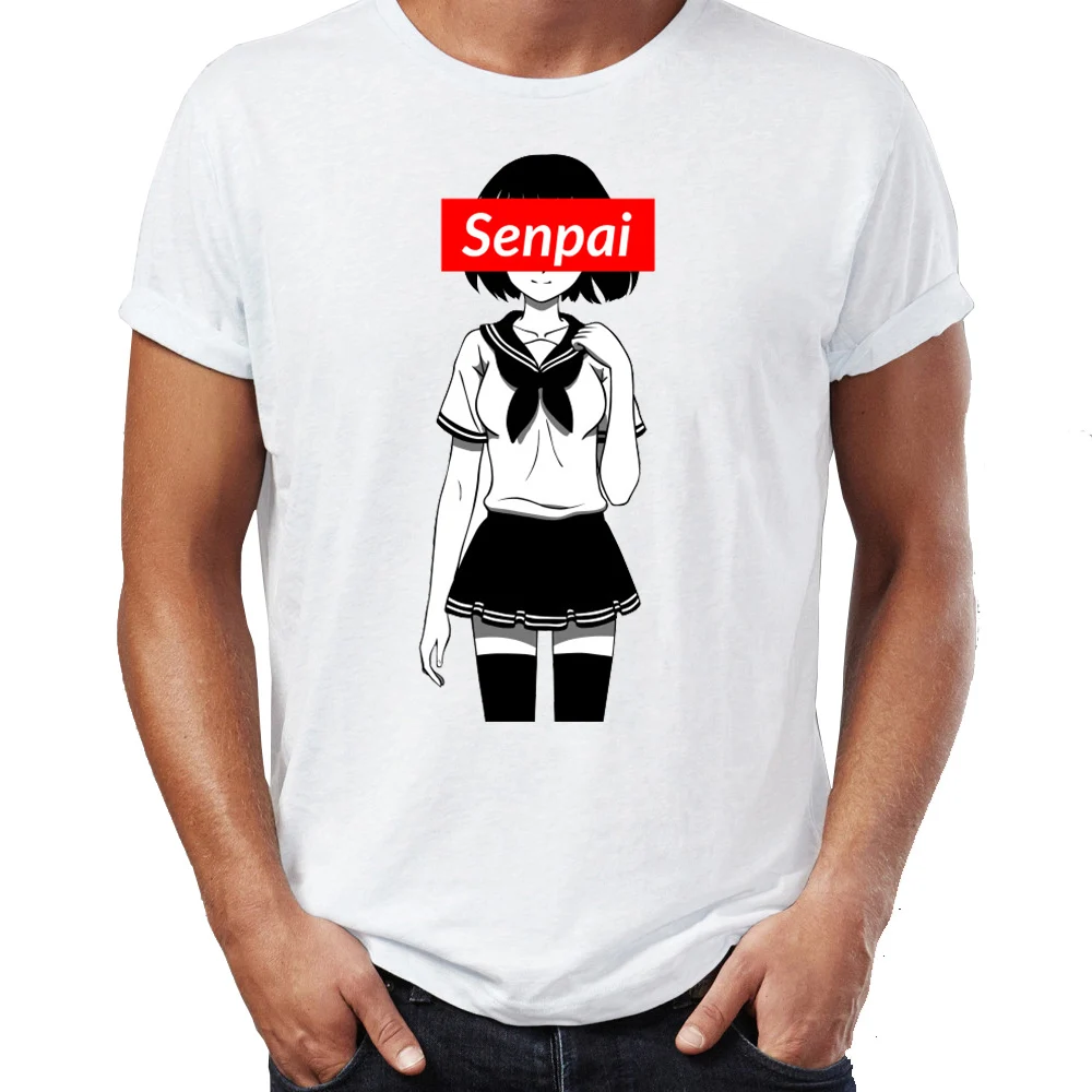 Мужская футболка Senpai Anime Girl Nerdy Funny Tee|Футболки| |