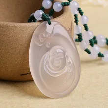 Нефритовый Кулон Будда халцедон покой тело женщины смех хороший подарок Maitreya Будда Агат Кулон Будда нефрит будда