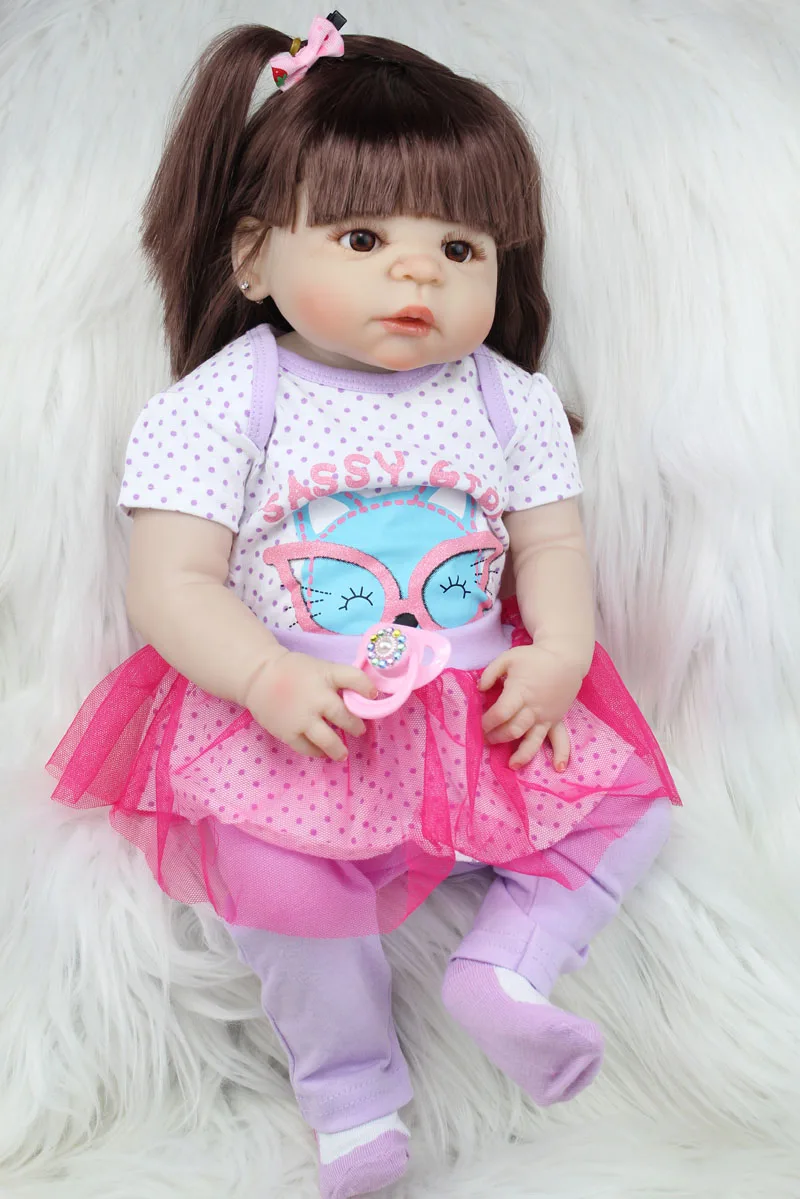 55 см силиконовая кукла Reborn Baby Doll для девочек Реалистичная 22 дюйма новорожденных