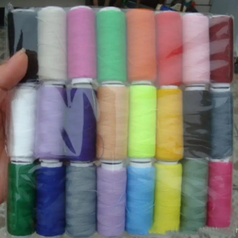24 цвета вышивка швейные нитки Полиэстер швейные нитки истирание Dyde конус для лоскутных нитей ремесло швейная машина