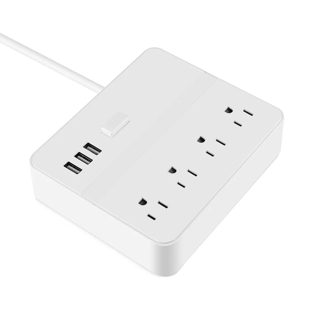 Цена США Plug стабилизатор напряжения с usb мощность полосы 4 розетки 3 Зарядка через usb порты и разъёмы с переключателем перегрузки длинные мощность...