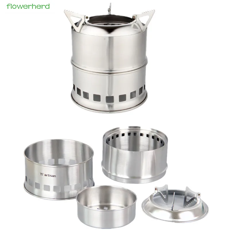 

BBQ Grill Mini Portable Wood Stove Outdoor Camping Wood-Burning Stove Pocket Backpacking Survival Stove
