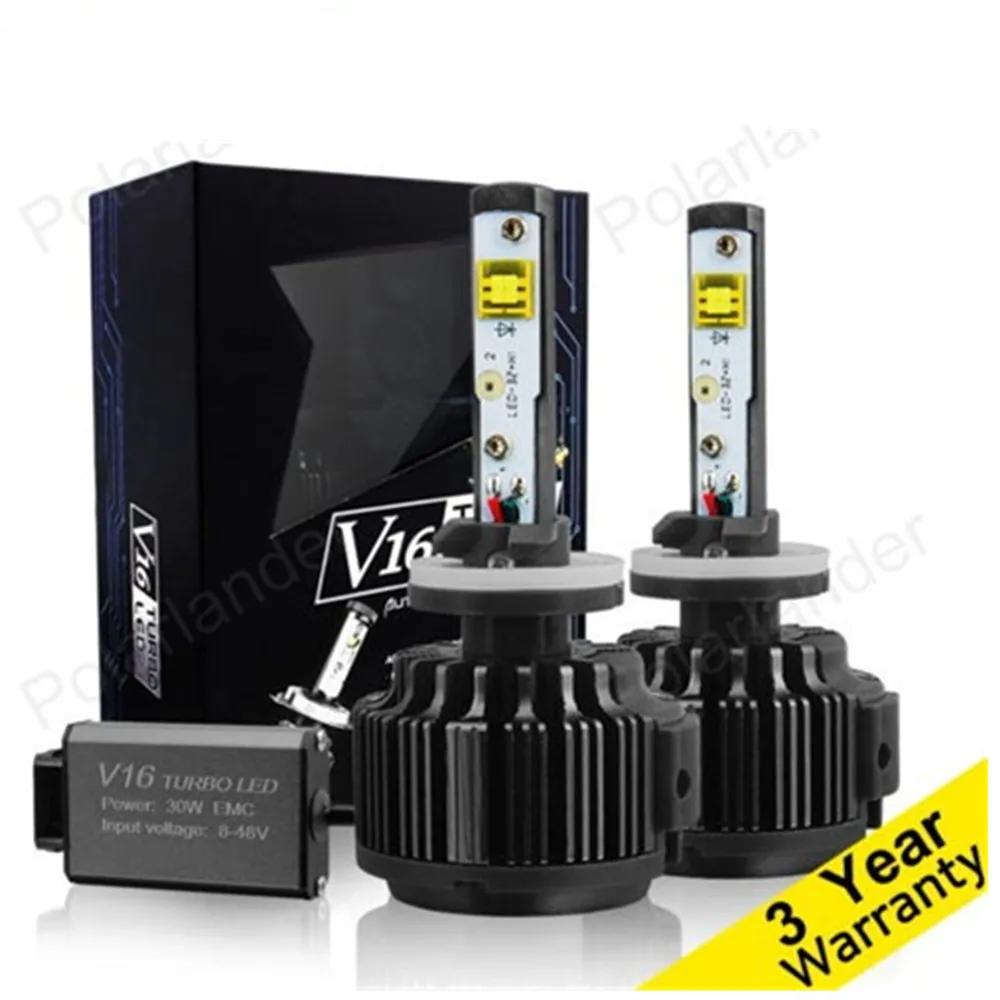 

2x Plug&Play COB H4 LED V6 Headlight 2*30W 3600LM LED Headlights Bulb Head Lamp Light 12V Auto Replacement Parts
