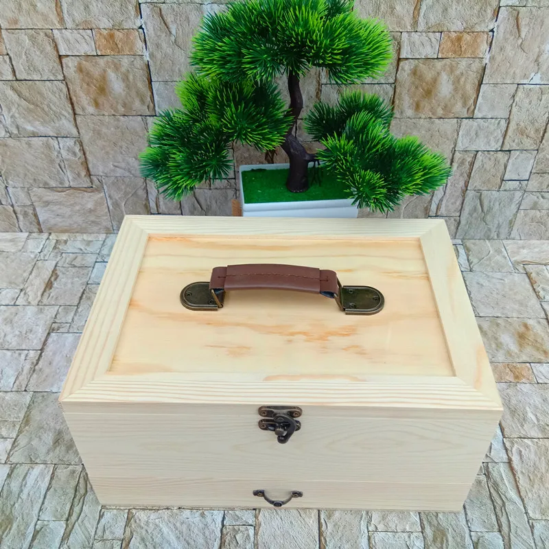 Деревянная коробка для хранения инструментов для шитья DIY многофункциональная коробка для шитья и вышивки ящик для хранения инструментов - Цвет: 27.5x19.5x13cm