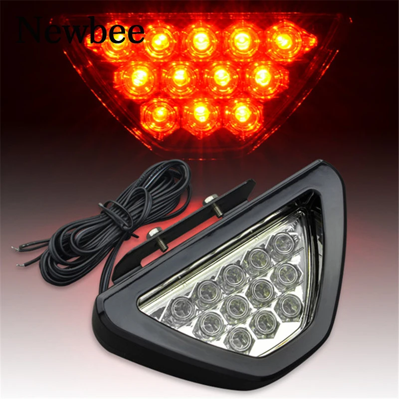

Newbee Red Car Styling 12V LED DRL Rear Tail Brake Stop Light Motorcycle Flashing Warning Parking Fog Lamp For Suzuki Honda